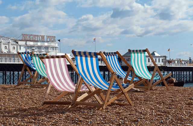 An image of some deck chairs on Brighton beach.