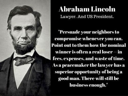 Photo of Abraham Lincoln next to text